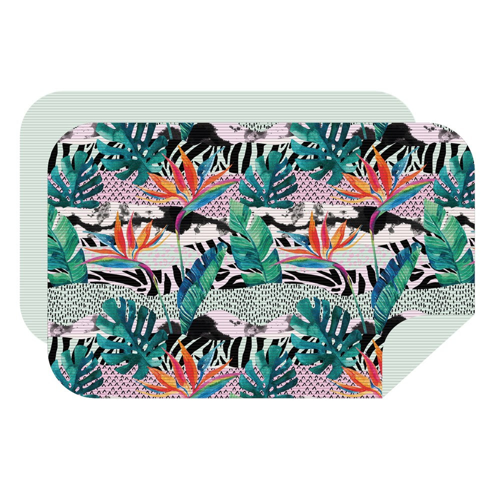 Microfibre XL Double Sided Printed Towel - Animal Strelitzia - Ribbed