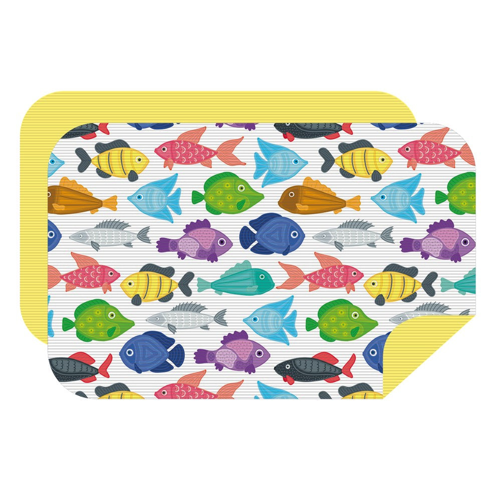Microfibre XL Double Sided Printed Towel -Day Fish - Ribbed