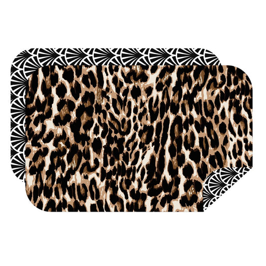 Microfibre XL Double Sided Printed Towel - Animal Print Browns